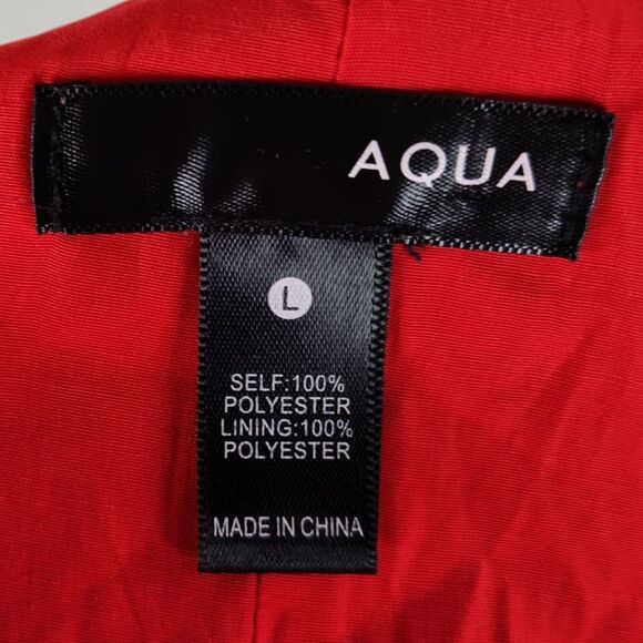 Aqua Button Front Mini Dress Size L Polka Dot Fit Flare Skater Flutter Sleeve - Picture 12 of 14